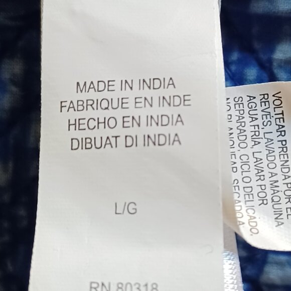 Lucky Brand Distressed Quilted Antique Blue Jacket/Cardigan Size Large - Picture 6 of 10